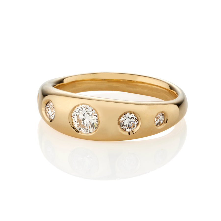 18ct Yellow Gold Five Stone Gypsy Ring
