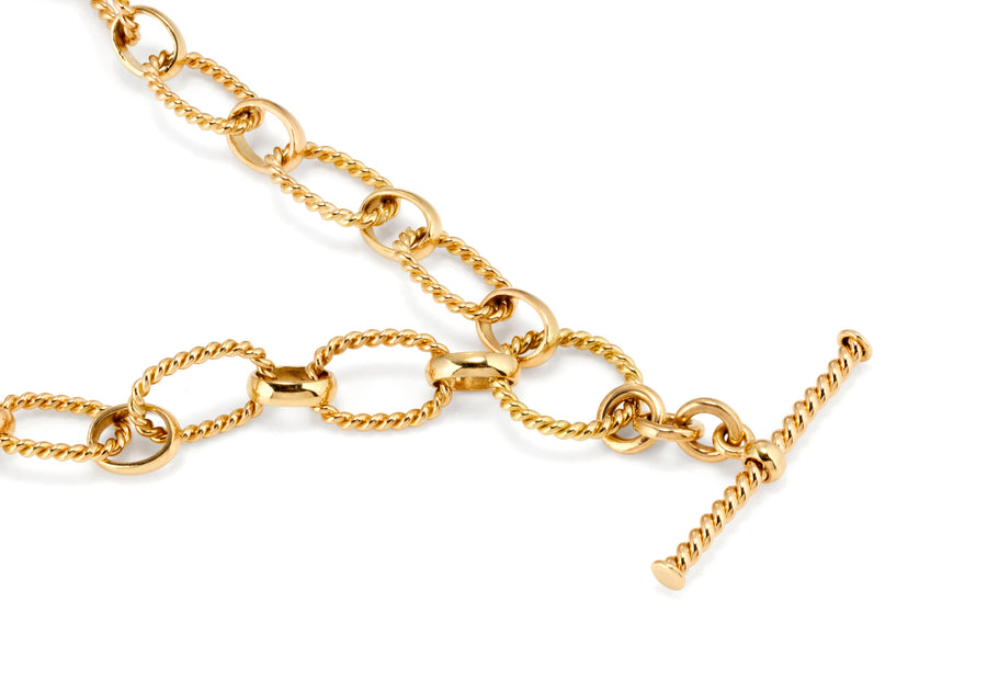 Twist Link Necklace with T-Bar