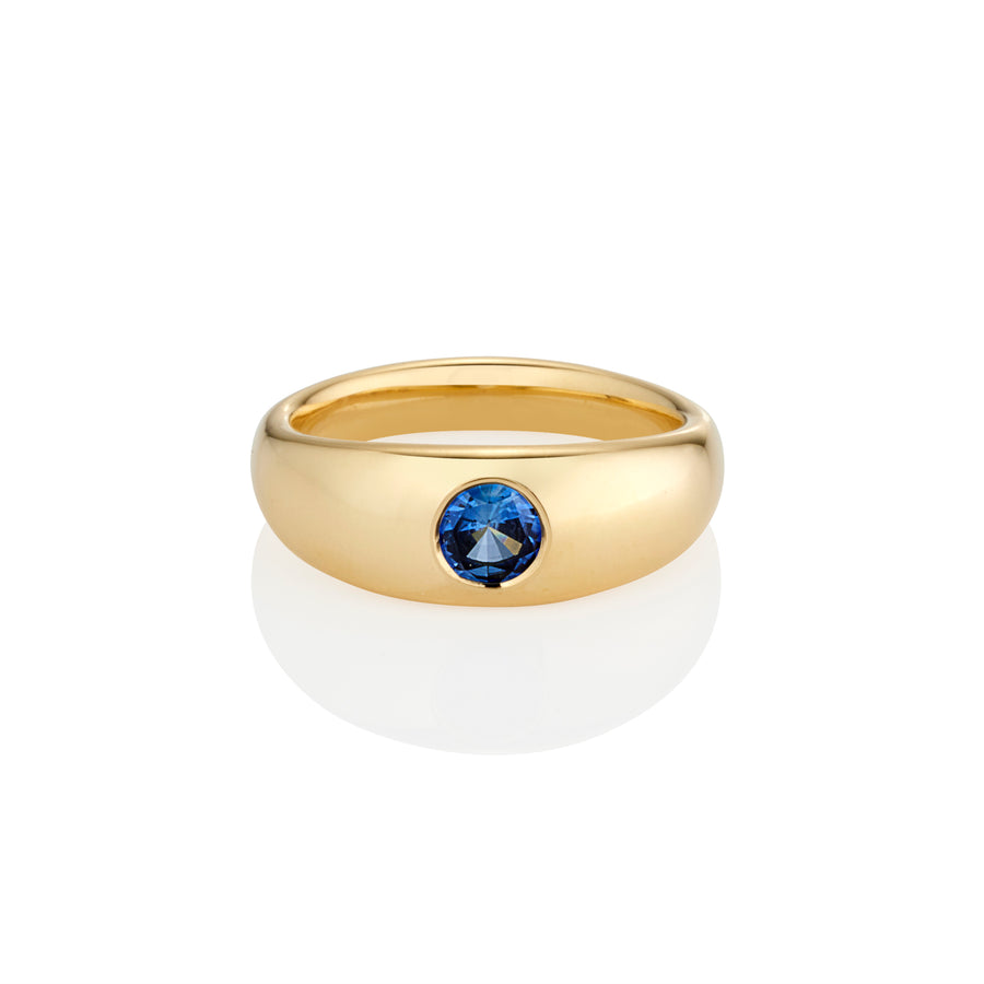 **One of a Kind** 18ct Yellow Gold Gypsy Ring with Blue Sapphire