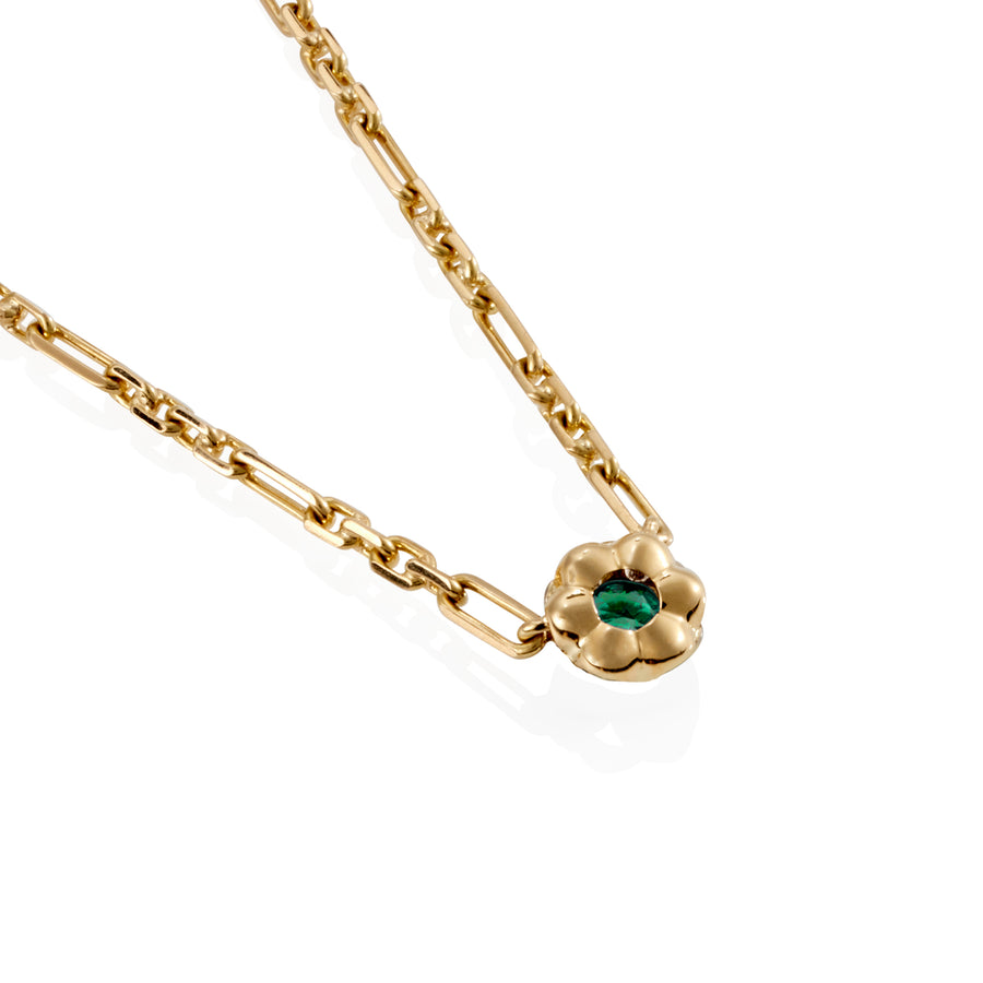 Baby Emerald 18ct Signature Scallop Necklace