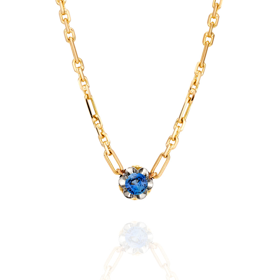 Baby Sapphire 18ct Signature Scallop Necklace