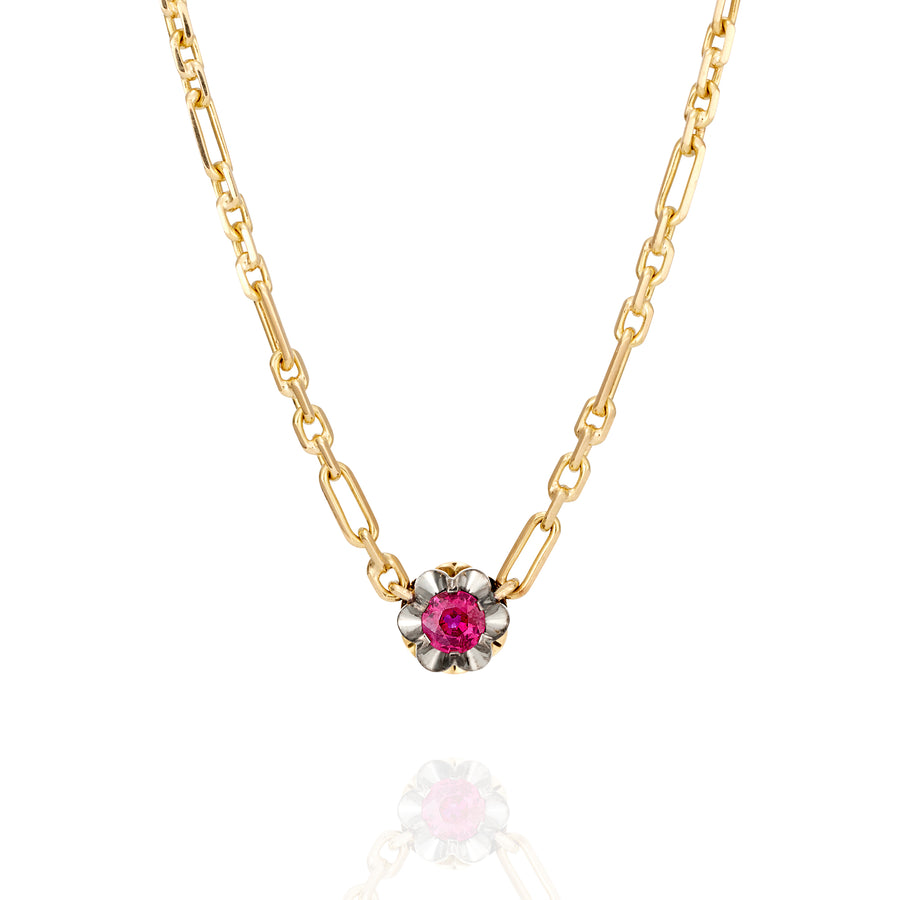 Baby Ruby 18ct Signature Scallop Necklace