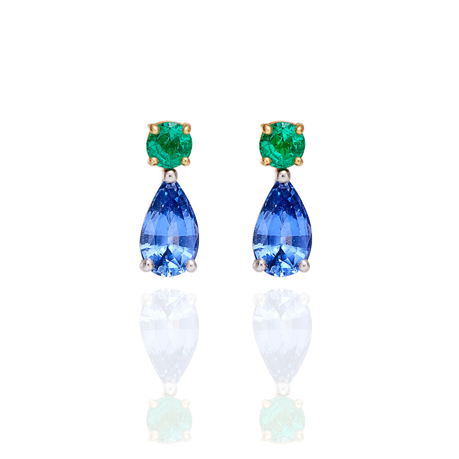 Era Sapphire and Emerald Drop Earrings
