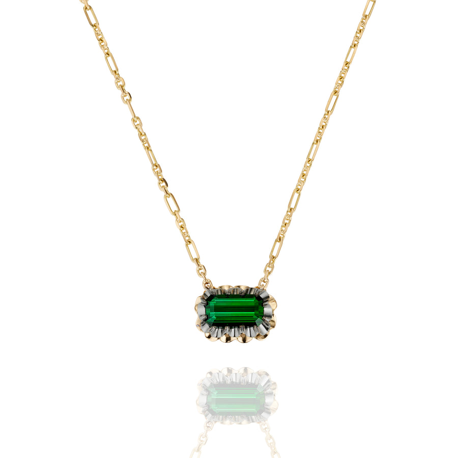 **One of a kind** Namibian Tourmaline Scallop Necklace